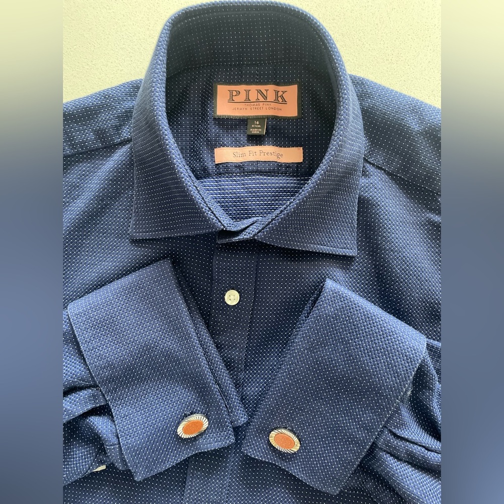 Thomas Pink - All cotton French cuffed dress shirt Size 42 (16” neck)